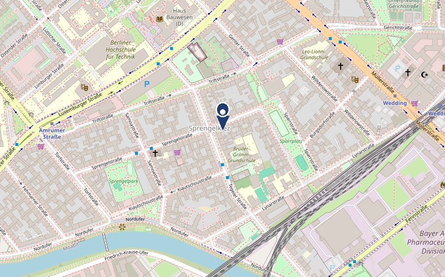Kartenausschnitt: Sprengelstraße 8, 13353 Berlin (Sprengelkiez, Wedding)